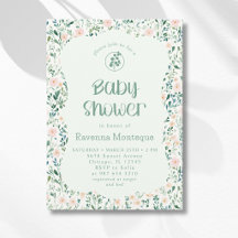 Blommig mjuk vildblomsäng för flicka baby shower
