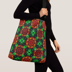 Blommig modern boho elegant abstrakt mönster #504 axelväska