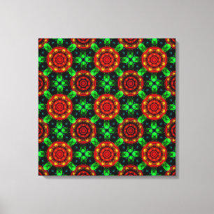 Blommig Modern Boho Elegant Abstrakt Mönster #504 Canvastryck