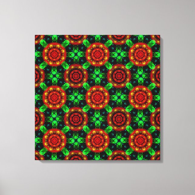 Blommig Modern Boho Elegant Abstrakt Mönster #504 Canvastryck (Framsida)