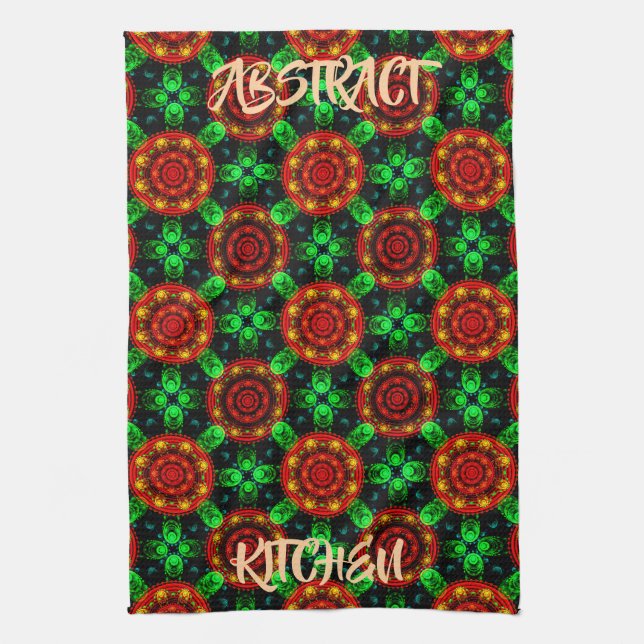 Blommig Modern Boho Elegant Abstrakt Mönster #504 Kökshandduk (Vertikal)