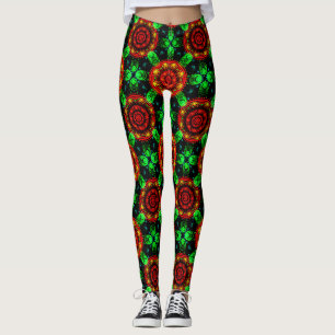 Blommig Modern Boho Elegant Abstrakt Mönster #504 Leggings