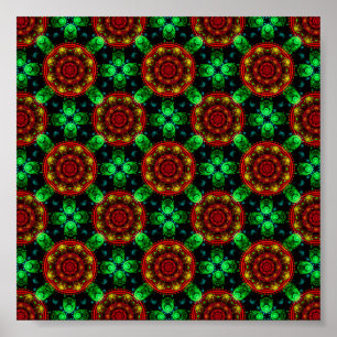 Blommig Modern Boho Elegant Abstrakt Mönster #504 Poster