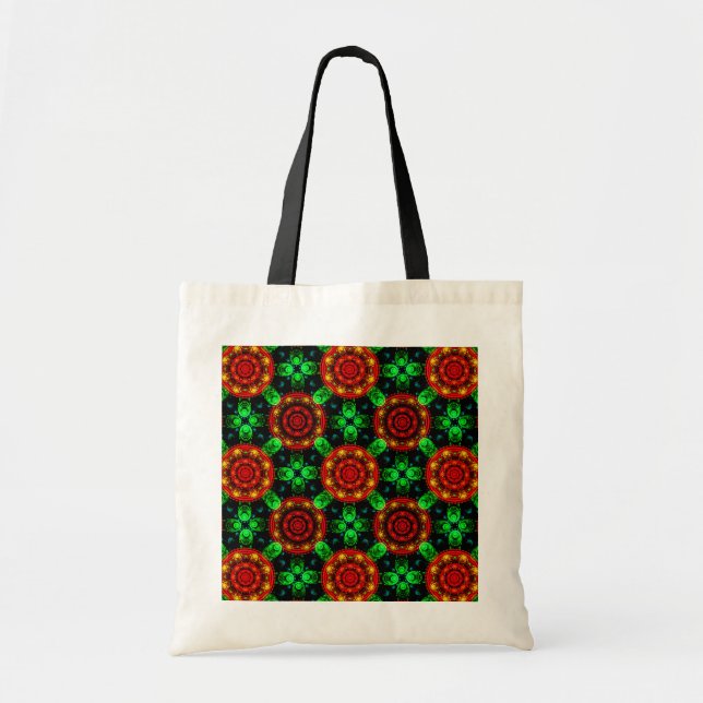 Blommig modern boho elegant abstrakt mönster #504 tygkasse (Framsidan)