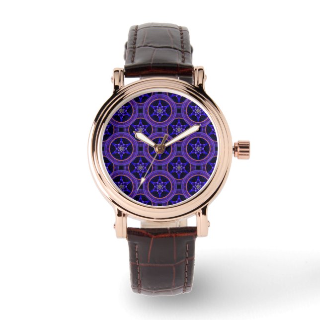 Blommig Modern Boho Elegant Abstrakt Mönster #505 Armbandsur (Framsida)