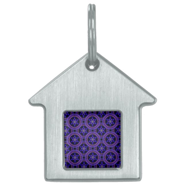 Blommig Modern Boho Elegant Abstrakt Mönster #505 ID-bricka Husdjur (Framsidan)