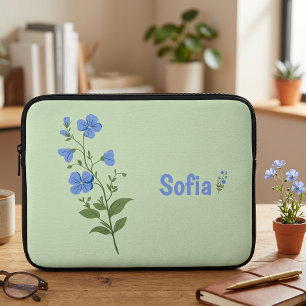 Blommig modern tusenskön blå flickaktig elegant st laptop fodral