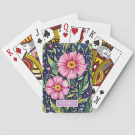 Blommig Modern Vildblommor Kvinnlig Elegant Stilig Casinokort