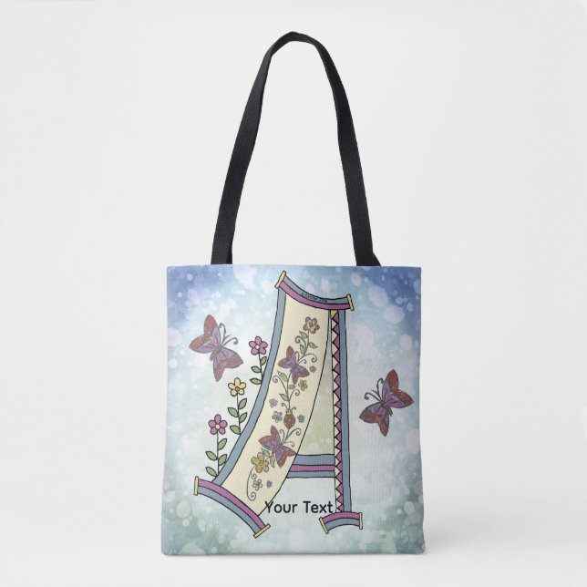 blommig Monogram A Tygkasse (Framsida)