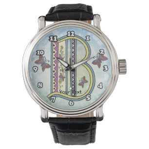 blommig Monogram B Armbandsur