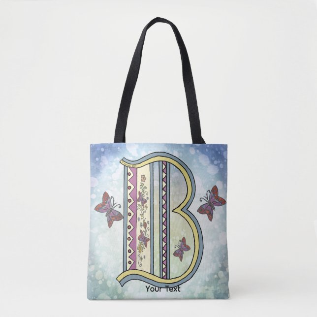 blommig Monogram B Tygkasse (Framsida)