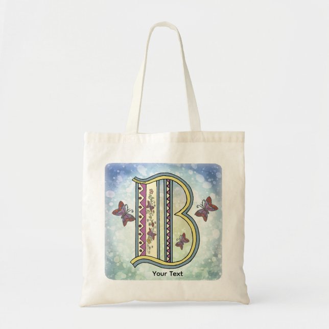 blommig Monogram B Tygkasse (Framsidan)