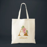 Blommig Monogram Blommig Namn Brudtärna Initial Tygkasse<br><div class="desc">Gör din bröllopsfest eller bröllopsfest extra speciell med dessa vackra, personliga totebagar. Med ett delikat rosa blommigt monogram av din brudtjänares initial, är dessa påsar perfekta för att bära alla nödvändiga föremål för en dags firande. Visa dina brudtärnor hur mycket du bryr dig med dessa unika och speciella gåvor som...</div>