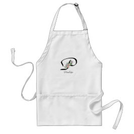 Blommig monogram-bokstav P Pensionärsförkläde Förkläde