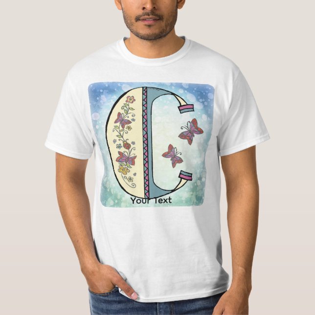 blommig Monogram C t-shirt (Framsida)