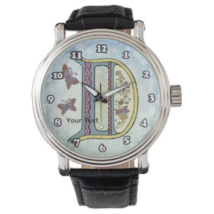 blommig Monogram D Armbandsur