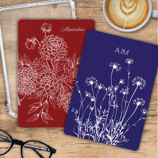 Blommig monogram dubbelsidig Kindle-insatskort Inbjudningar