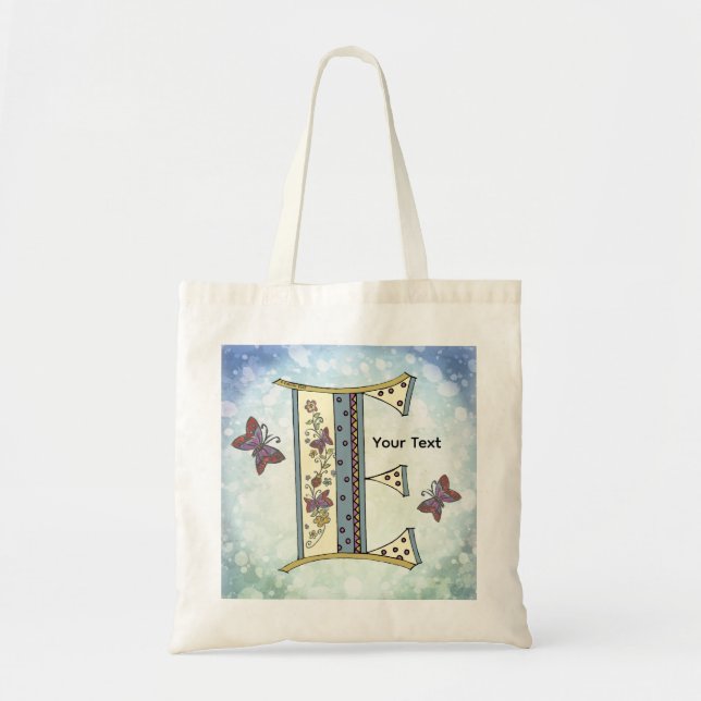 blommig Monogram E Tygkasse (Framsidan)