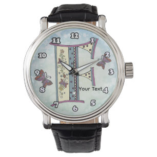 blommig Monogram F Armbandsur