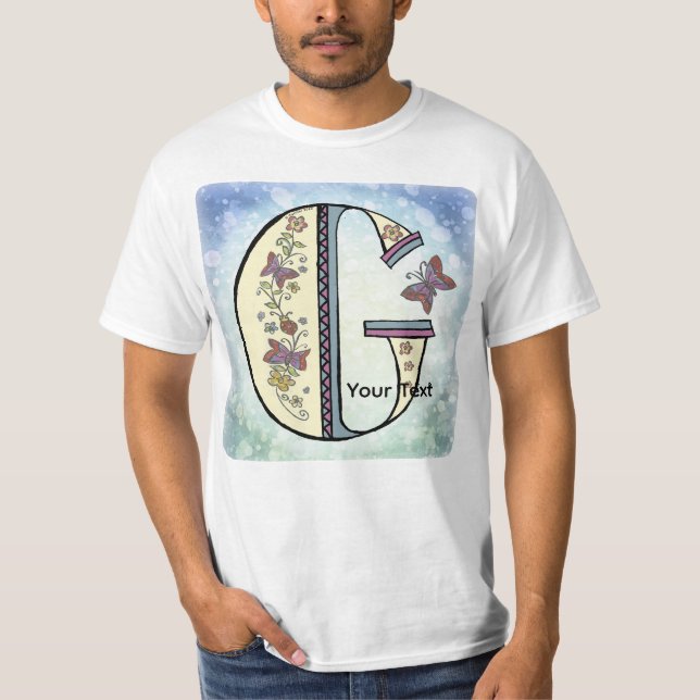 blommig Monogram G t-shirt (Framsida)