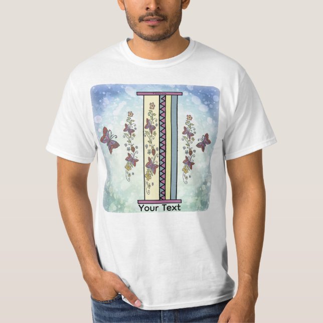blommig Monogram I t-shirt (Framsida)