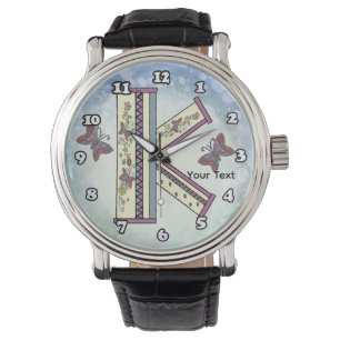 blommig Monogram K Armbandsur