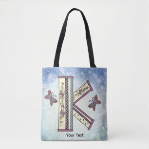 blommig Monogram K Tygkasse