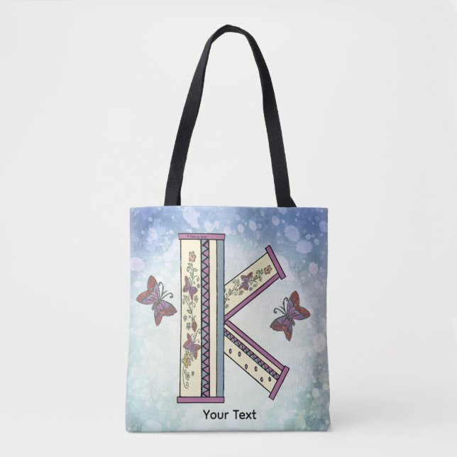 blommig Monogram K Tygkasse (Framsida)
