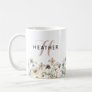 Blommig Monogram Kaffemugg
