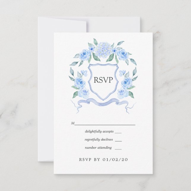 Blommig monogram krönings hög bröllop OSA kort (Framsida)
