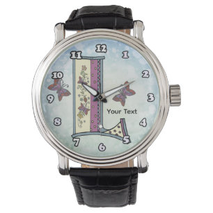 blommig Monogram L Armbandsur