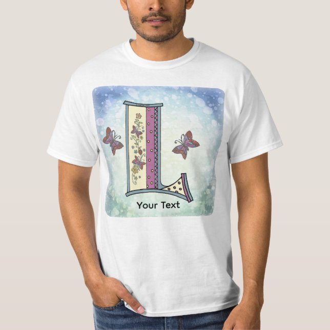 blommig Monogram L t-shirt (Framsida)