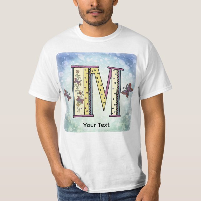 blommig Monogram M t-shirt (Framsida)