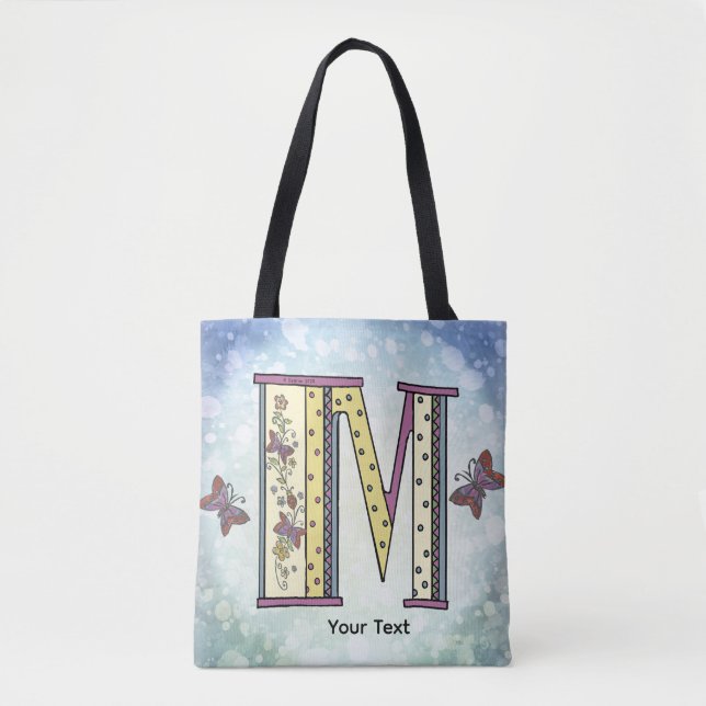blommig Monogram M Tygkasse (Framsida)