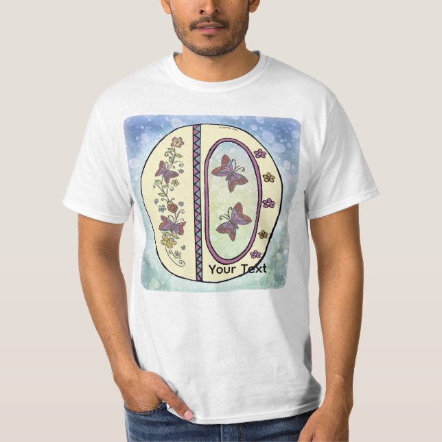blommig Monogram O t-shirt (Framsida)