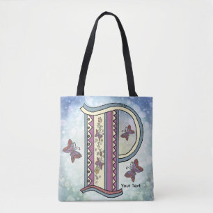 blommig Monogram P Tygkasse