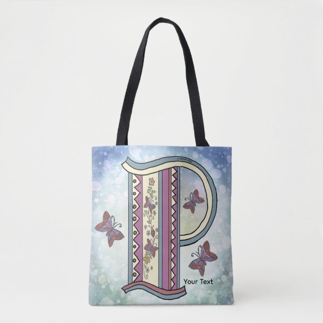 blommig Monogram P Tygkasse (Framsida)