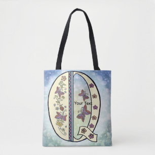 blommig Monogram Q Tygkasse