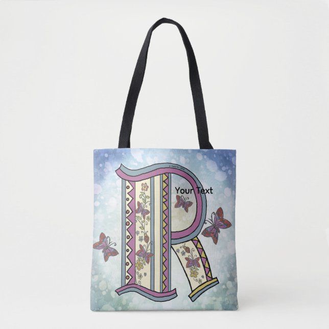 blommig Monogram R Tygkasse (Framsida)