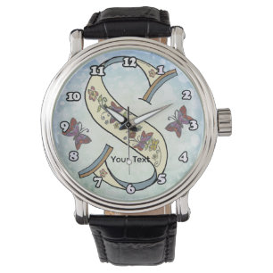 blommig Monogram S Armbandsur