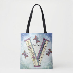blommig Monogram V Tygkasse