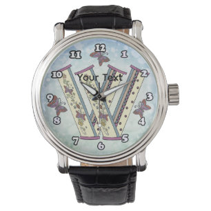 blommig Monogram W Armbandsur