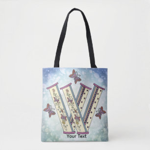 blommig Monogram W Tygkasse