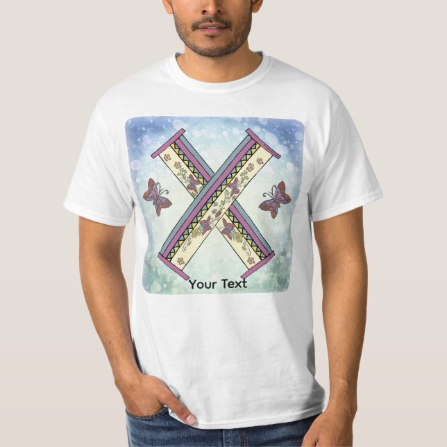 blommig Monogram X t-shirt (Framsida)