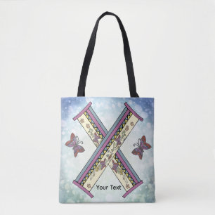 blommig Monogram X Tygkasse