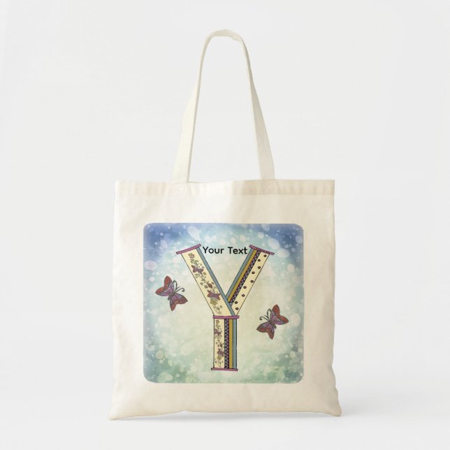blommig Monogram Y Tygkasse (Framsidan)