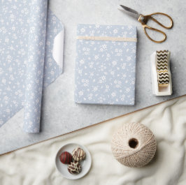 Blommig mönster i naivt utförande Kustnära cottage Presentpapper