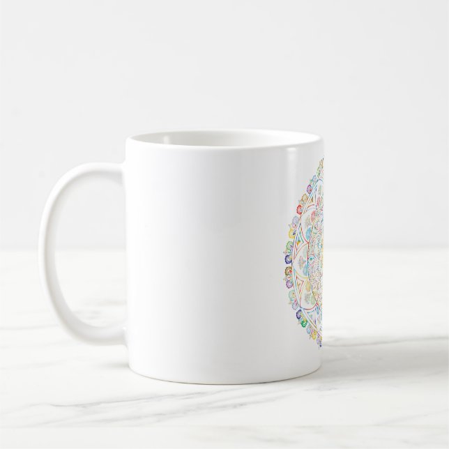 blommig mönsterdesign kaffemugg (Vänster)