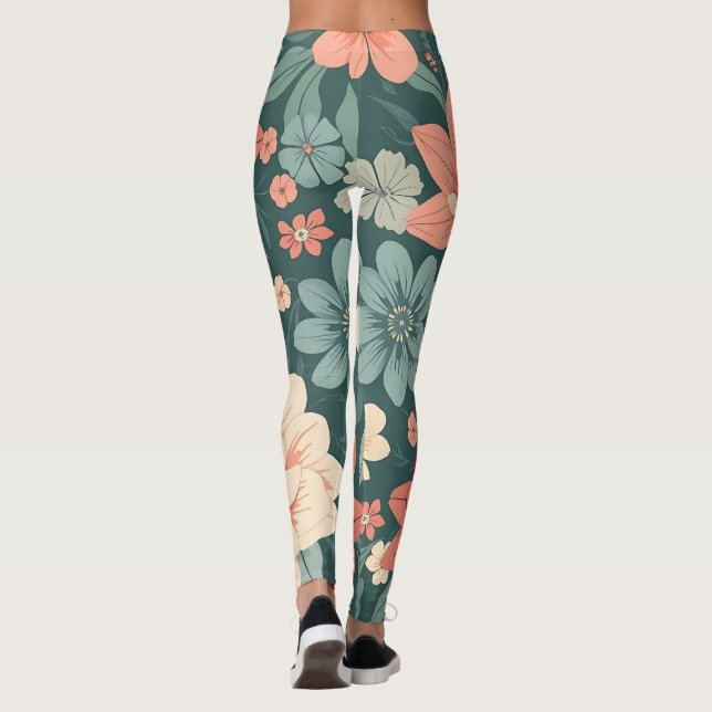 Blommig Mönstrad Legging (Baksida)