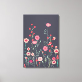 Blommig Mörk Boho Canvastryck